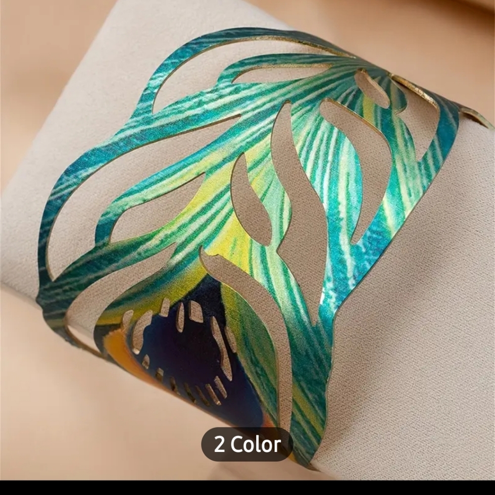 Boho Vintage Peacock Cuff Bracelet - Picture 3 of 3